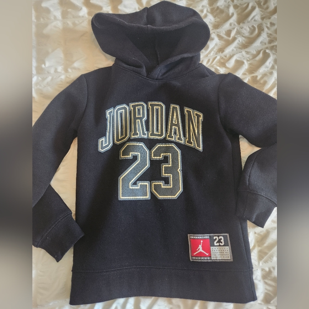 Jordan Kids Black and Gold Hoodie